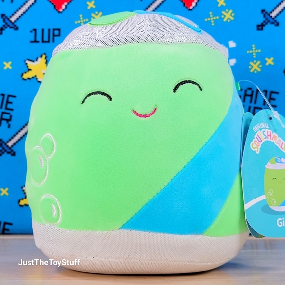 Squishmallow Gist the Soda PoP Can 7" UltraSoft Stuffed Neon Food Squad Plush - Picture 2 of 7